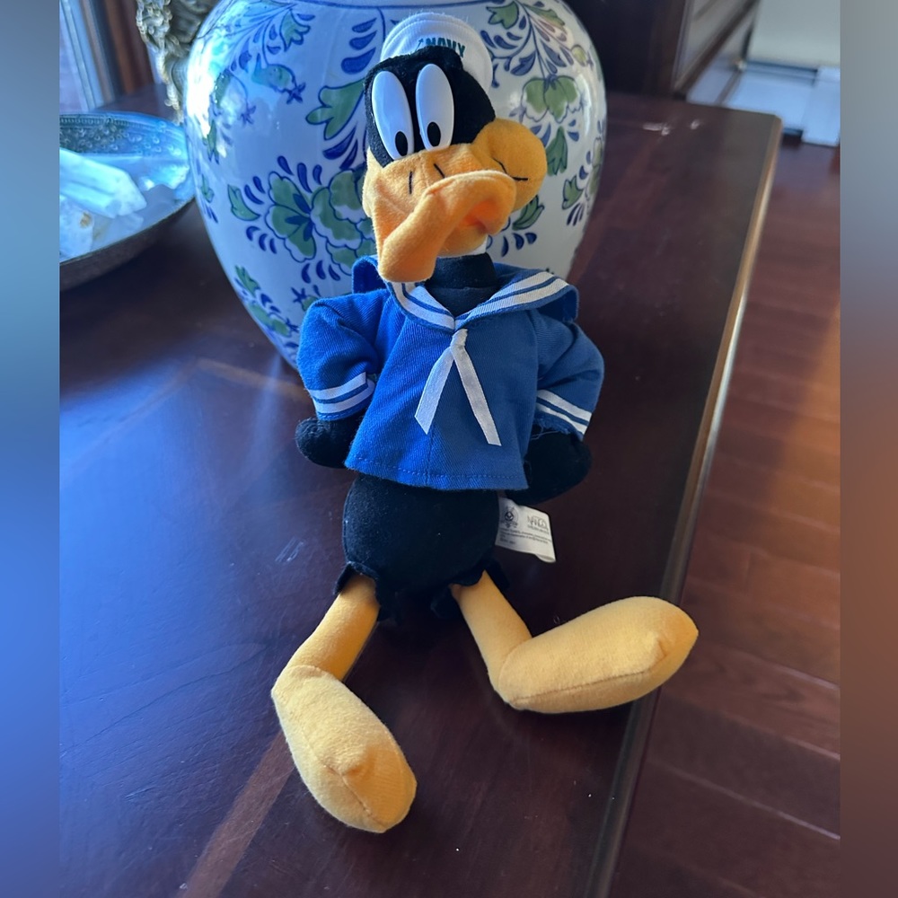 Warner Bros WB Looney Tunes Nanco Navy Daffy Duck 12” Plush.